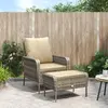Image de vidaXL Chaise de jardin avec tabouret - Marron clair