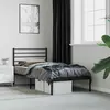 Image de vidaXL Cadre de lit métal sans matelas avec tête de lit noir 75x190 cm