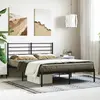Image de vidaXL Cadre de lit métal sans matelas et tête de lit noir 160x200 cm