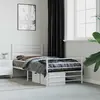 Image de VidaXL Cadre de lit métal blanc sans matelas - 90x190 cm