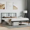 Image de vidaXL Cadre de lit métal sans matelas avec tête de lit noir 140x190cm