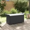 Image de vidaXL Banc de jardin avec coussin noir 116x46x57 cm résine tressée