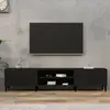 Image de vidaXL Meuble TV Noir 180x31.5x40 cm