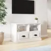Image de vidaXL Meuble TV Blanc Brillant 80x35x50 cm