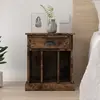 Image de VidaXL Table de chevet - Chêne fumé
