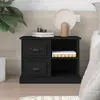 Image de vidaXL Table de chevet noir bois d'ingénierie