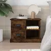 Image de vidaXL Table de Chevet - Chêne Fumé