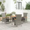 Image de vidaXL Ensemble à manger de jardin - 5 pcs - Coussins gris