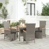 Image de vidaXL Ensemble à manger de jardin - 5 pcs - Coussins gris