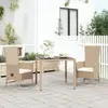 Image de vidaXL Ensemble à manger de jardin avec coussins 3 pcs beige poly rotin