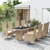 Image de VidaXL Ensemble à manger de jardin 9 pcs - Coussins beige Poly rotin