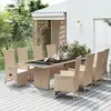 Image de vidaXL Ensemble à manger de jardin 9 pcs avec coussins - Poly rotin beige