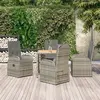 Image de VidaXL Ensemble à manger de jardin 5 pcs - Coussins gris - Résine tressée