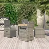 Image de vidaXL Ensemble à manger de jardin 5 pcs Résine tressée Gris