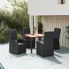Image de VidaXL Ensemble à Manger de Jardin 5 Pièces avec Coussins - Noir
