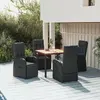 Image de vidaXL Ensemble à manger de jardin 5 pcs - Noir
