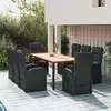 Image de vidaXL Ensemble à manger de jardin 9 pcs - Noir