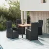 Image de vidaXL Ensemble à manger de jardin 5pcs - Poly rotin