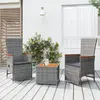 Image de vidaXL Ensemble de salon de jardin 3 pièces - Gris - Poly rotin et acacia