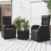 Image de vidaXL Salon de jardin - Noir rotin