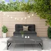 Image de vidaXL 2 pcs salon de jardin - Gris bois massif de pin