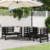 Image de vidaXL Salon jardin 3 pcs - Noir bois pin
