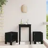 Image de vidaXL Tabourets de jardin - Lot de 2 noir bois massif pin