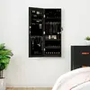 Image de vidaXL - Armoire à bijoux avec miroir LED noir