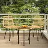 Image de vidaXL Ensemble à manger jardin 3 pcs - Résine tressée