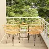 Image de VIDAXL Ensemble à manger 5 pcs - Résine tressée