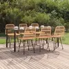 Image de vidaXL Ensemble de salle à manger 7 pcs - Résine Tressée