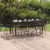 Image de Ensemble à manger jardin vidaXL 9 pcs - Résine tressée - Noir