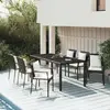 Image de vidaXL Ensemble à manger de jardin 7 pcs noir