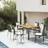 Image de Ensemble à manger de jardin vidaXL 5 pcs - Noir résine tressée