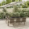 Image de vidaXL Ensemble à manger jardin et coussins 7 pcs gris rotin
