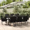 Image de vidaXL Ensemble à manger 9 pcs - Résine tressée noir