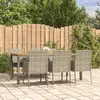 Image de VidaXL Ensemble à manger jardin 7 pcs gris rotin