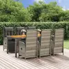 Image de VIDAXL Ensemble à manger jardin et coussins 7 pcs - Rotin gris