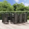 Image de vidaXL Ensemble à manger de jardin 9 pcs - Noir