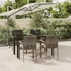 Image de vidaXL Ensemble à manger de jardin 5 pcs - Noir/Gris