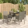 Image de vidaXL Ensemble à manger de jardin 5 pcs - Noir et Gris