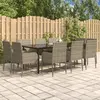 Image de vidaXL Ensemble à manger jardin 11 pcs noir et gris