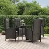 Image de vidaXL Ensemble à manger 5 pcs noir résine tressée