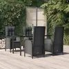 Image de vidaXL Ensemble à manger de jardin 5 pcs - Noir