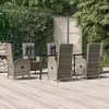 Image de vidaXL Ensemble à manger jardin 7 pcs - Noir et gris - Rotin
