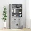 Image de vidaXL Buffet haut Gris béton