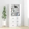 Image de vidaXL Buffet Haut Blanc avec Fonction Murale