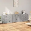 Image de vidaXL Buffets 3 pcs Bois d'ingénierie - Sonoma gris