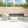 Image de vidaXL Salon de jardin Bois massif - Blanc, 7 pcs