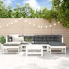 Image de vidaXL Salon de jardin - Blanc bois massif
